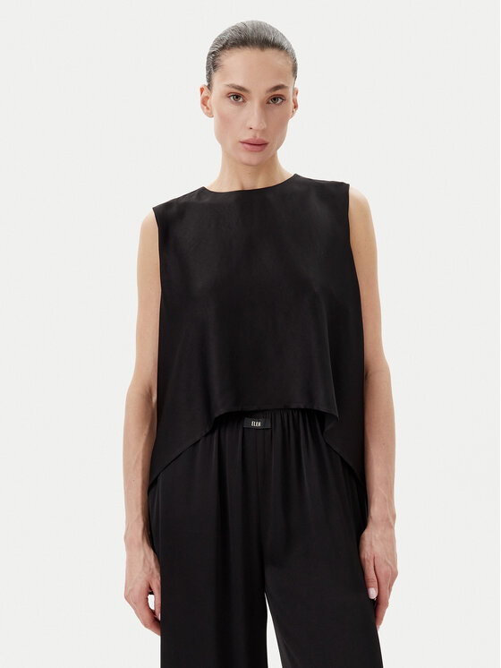 Eleh Eleh Blūze ESS250048 Melns Regular Fit