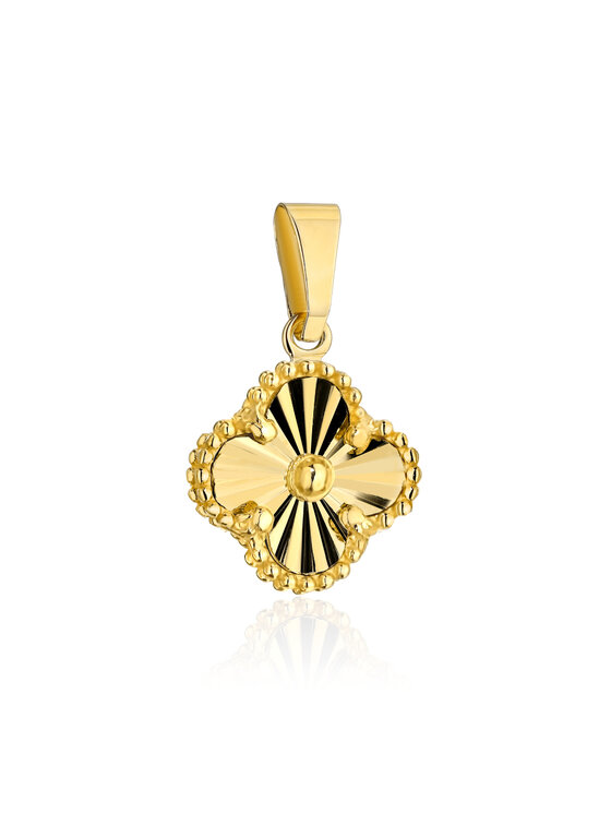 Fugart Fugart Naszyjnik Zawieszka złota diamentowana koniczynka 10mm FUG6-21-Z00521-2 Złoty