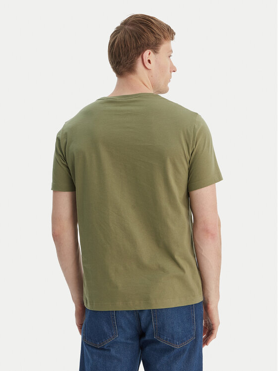 Gant Gant T-Shirt Archive Shield 2003199 Zielony Regular Fit