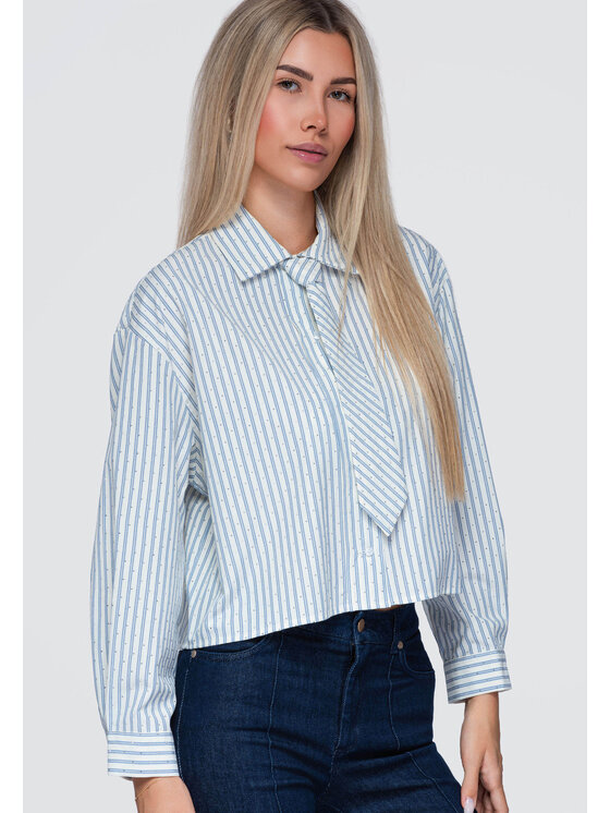 Ombre Ombre Koszula OW-SH-E0069 Niebieski Loose Fit