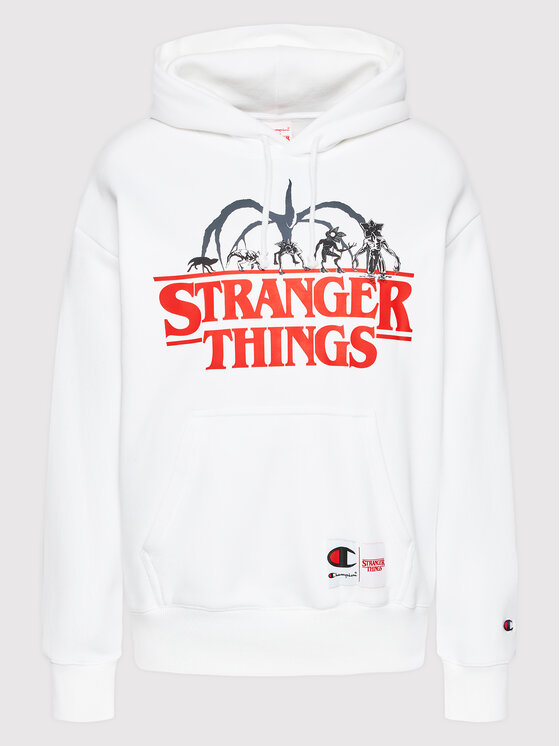 Champion Felpa STRANGER THINGS Unisex 217780 Bianco Regular Fit Modivo