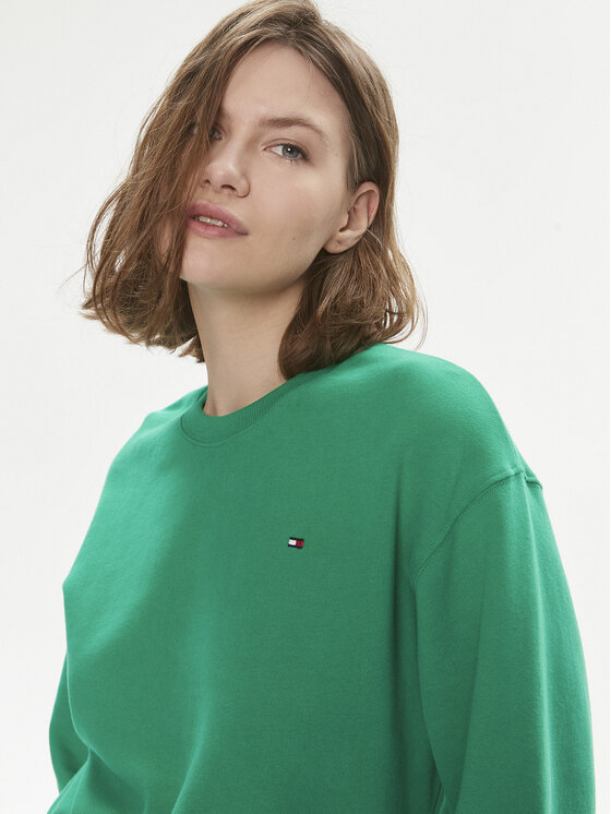 Tommy Hilfiger Tommy Hilfiger Bluza Flag WW0WW41246 Zielony Relaxed Fit