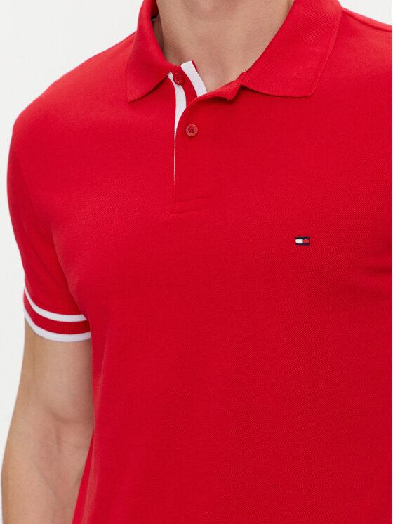 Tommy Hilfiger Tommy Hilfiger Polo Monotype MW0MW34737 Czerwony Slim Fit