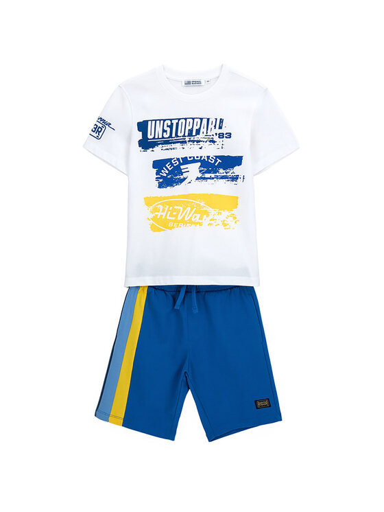 Original Marines Original Marines Set tricou și pantaloni scurți DFP4217YM Albastru Regular Fit