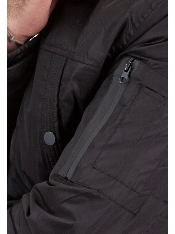 Perso Perso Kurtka zimowa typu parka z kapturem Czarny Regular Fit