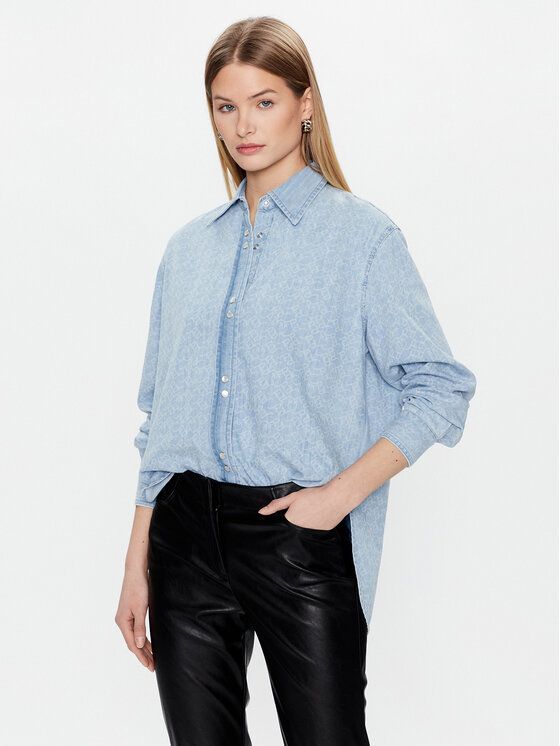 PINKO Pinko džínová košile 100816 A0FO Modrá Regular Fit