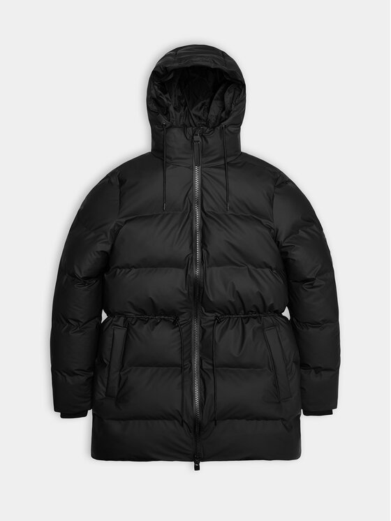 Rains Rains Télikabát 15160 Fekete Relaxed Fit