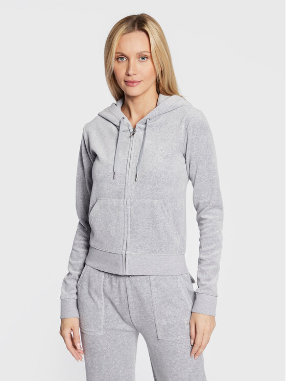 Juicy Couture Juicy Couture Mikina Robertson JCAP176 Šedá Slim Fit