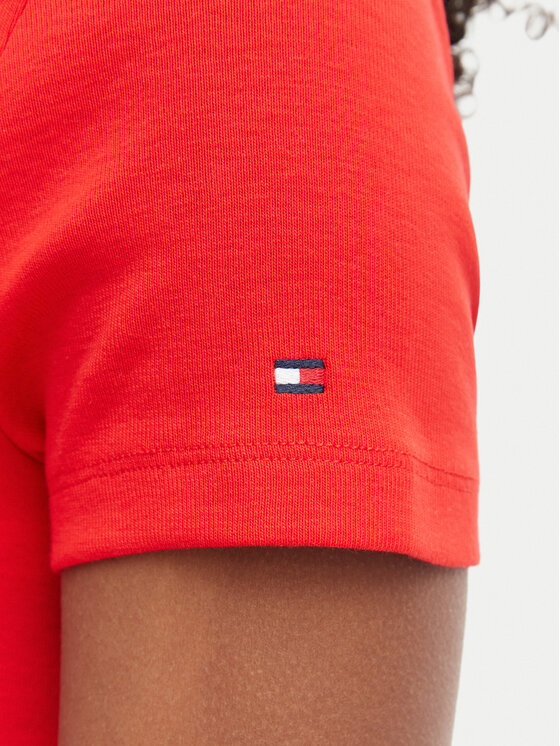 Tommy Hilfiger Tommy Hilfiger Μπλουζάκι WW0WW48709 Κόκκινο Slim Fit
