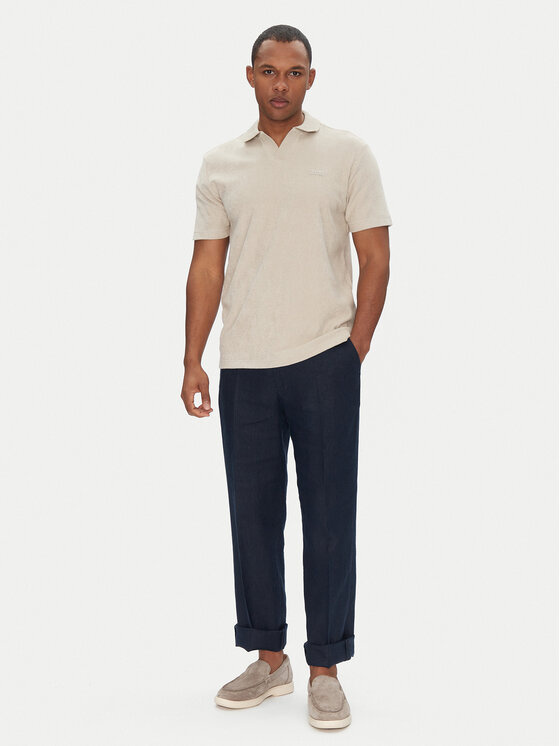 BOSS BOSS Polo Pe_Doubletowel 50539869 Beżowy Relaxed Fit