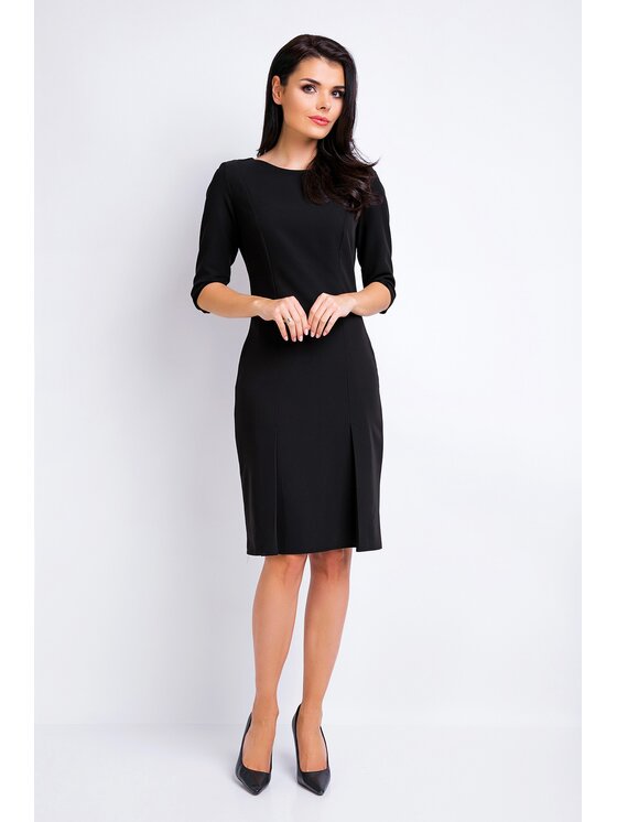 Awama Awama Sukienka codzienna A158 Czarny Basic Fit