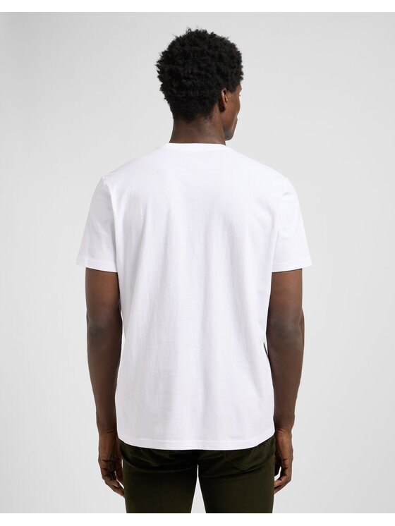 Lee Lee T-Shirt SS SMALL LOGO TEE Biały Regular Fit
