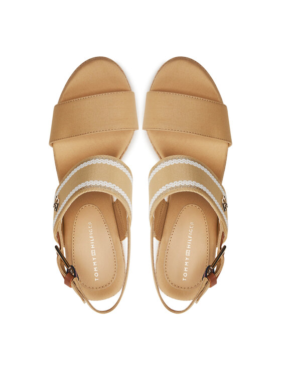 Tommy Hilfiger Tommy Hilfiger Εσπαντρίγιες Webbing High Wedge Sandal FW0FW08045 Μπεζ