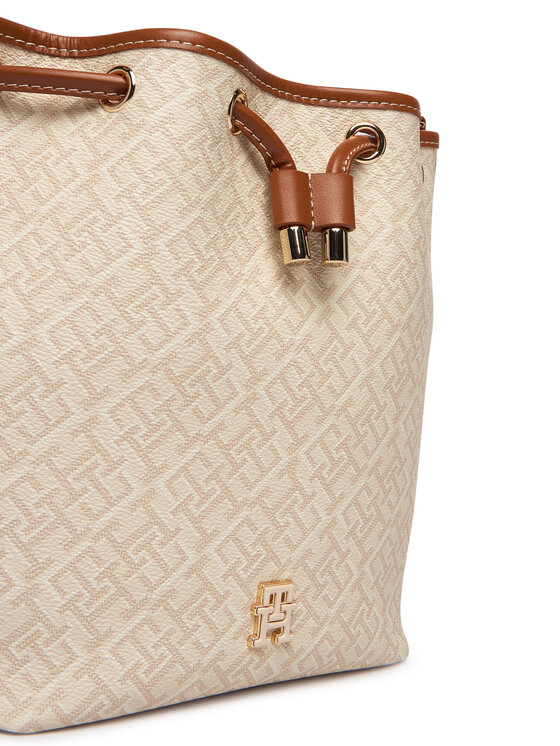 Tommy Hilfiger Tommy Hilfiger Handtasche Th Monoplay Bucket Le AW0AW18847 Beige