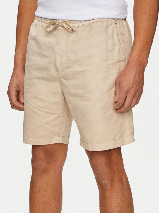 Pepe Jeans Bavlnené šortky Relaxed Linen Smart Shorts PM801093 Béžová Regular Fit