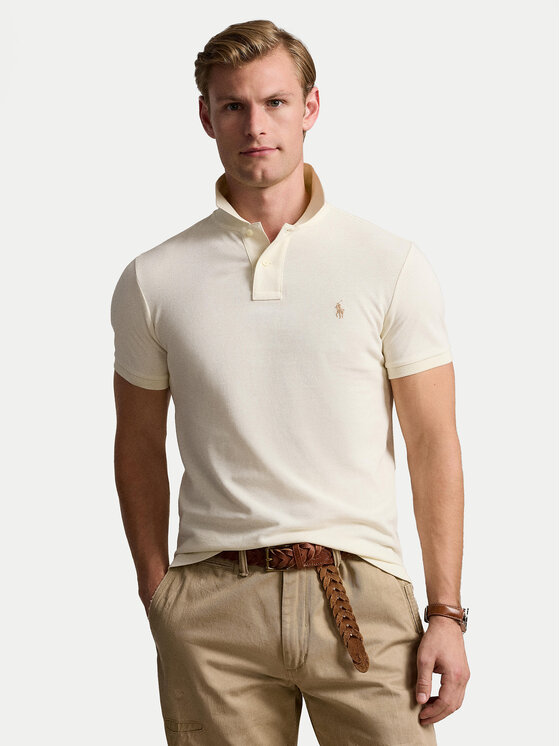 Polo Ralph Lauren Tricou polo 710536856417 Écru Slim Fit