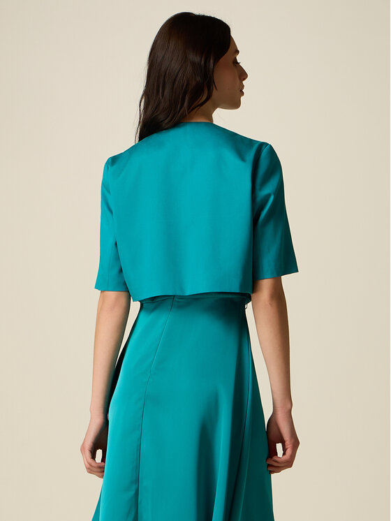 Oltre Oltre Giacca di transizione R087R102528N025 Turchese Cropp Fit