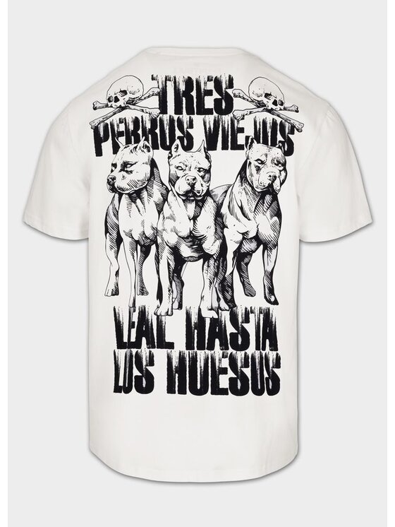 PITBULL PITBULL T-Shirt TRES PERROS VIEJOS Biały Regular Fit