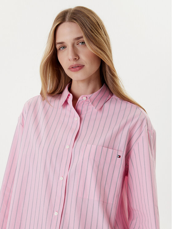 Tommy Hilfiger Tommy Hilfiger Cămașă New Easy WW0WW45892 Roz Relaxed Fit