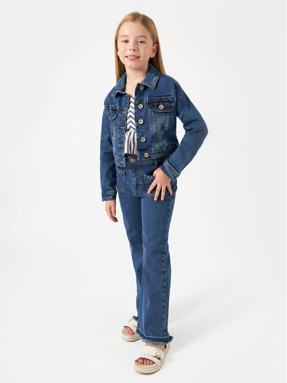 Mayoral Mayoral Kurtka jeansowa 6460 Granatowy Regular Fit
