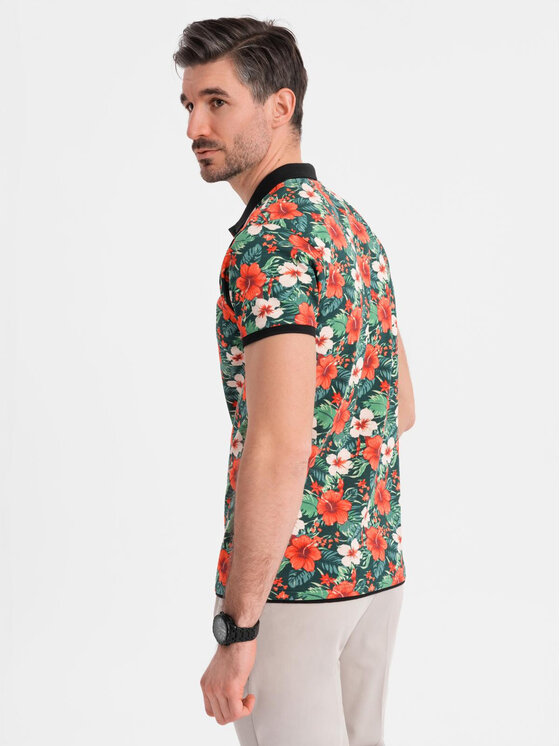 Ombre Ombre Polo OM-POSS-0149 Kolorowy Regular Fit