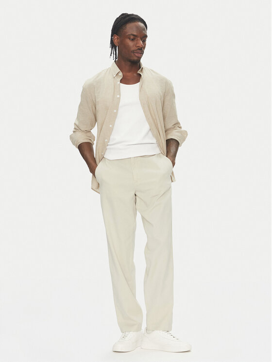 Lindbergh Lindbergh Stoffhose 30-008031 Beige Relaxed Fit