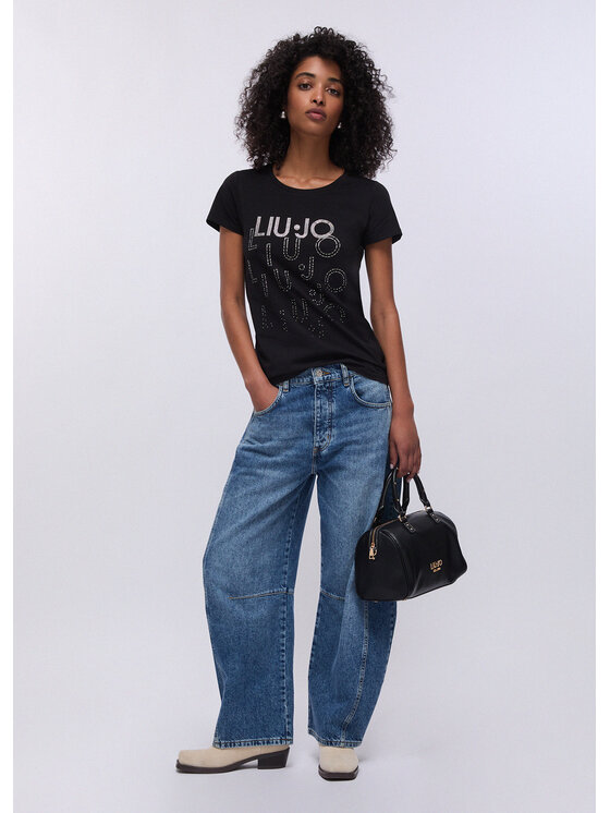 Liu Jo Liu Jo T-Shirt VA6171JS003T9503 Czarny Regular Fit