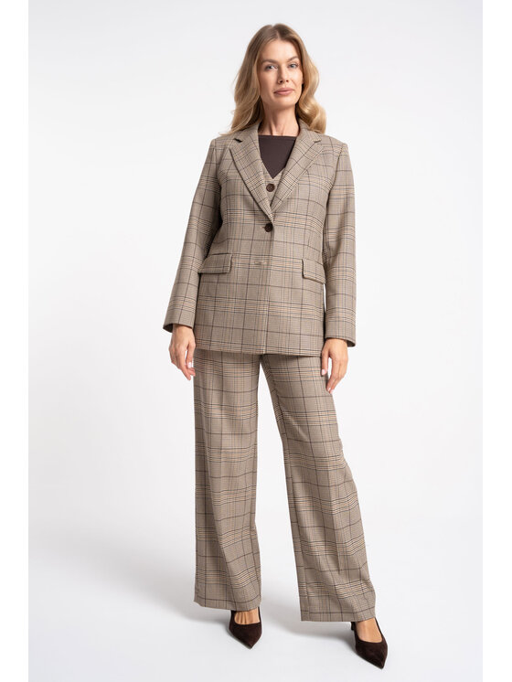 CLICK CLICK Marynarka 70-1000 Beżowy Classic Fit