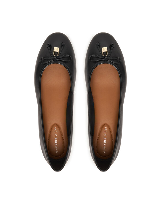 Tommy Hilfiger Tommy Hilfiger Balerina Smooth Lthr Ballet FW0FW09006 Fekete