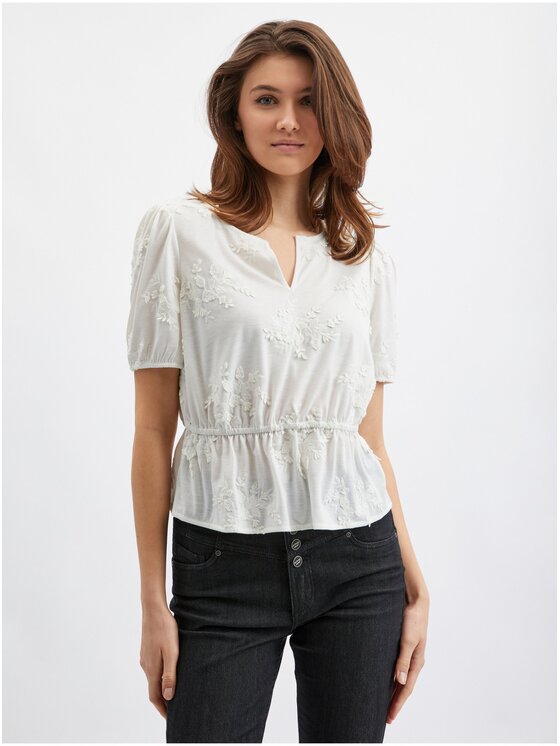 Orsay Orsay Bluzka 102093001000__S Biały Slim Fit