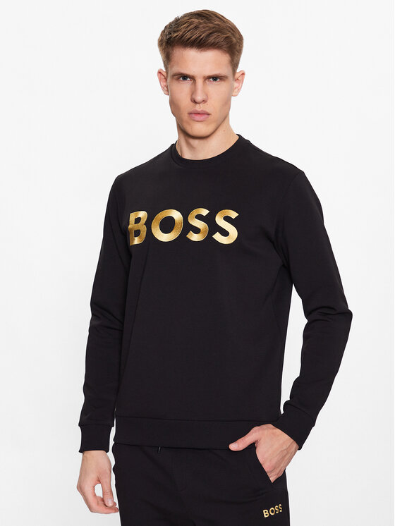 Hugo boss sweatshirt on sale black and gold