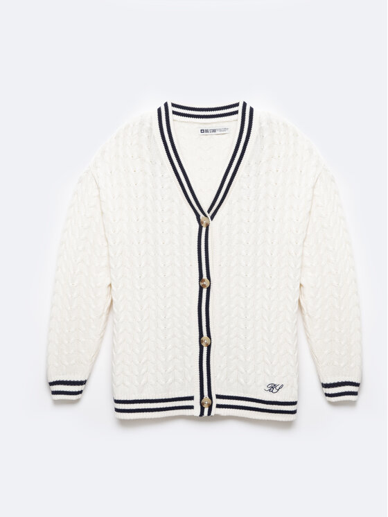 BIG STAR BIG STAR Kardigan MISIA Kremowy Comfort Fit