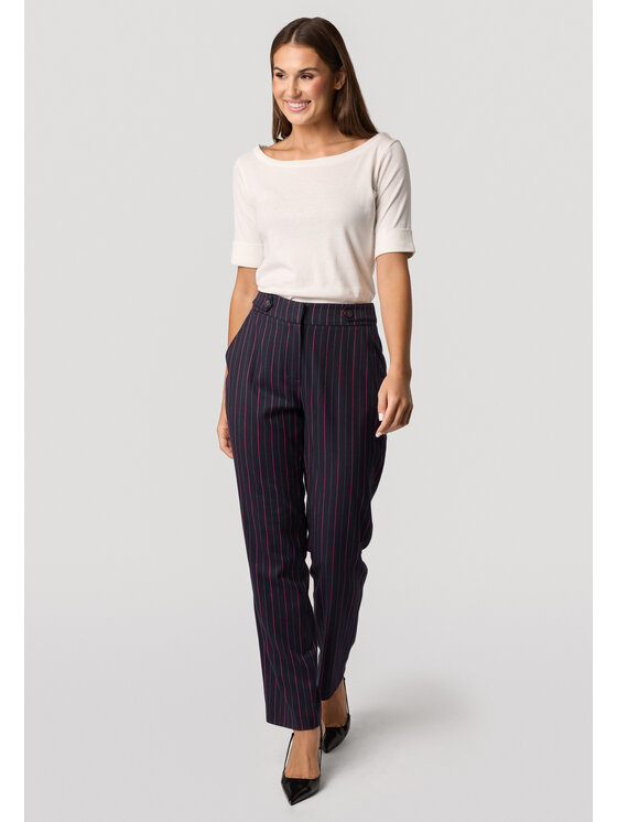 QUIOSQUE QUIOSQUE Kalhoty z materiálu Quiosque 3VS002906 Tmavomodrá Regular Fit