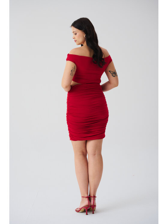 ROSE AVENUE ROSE AVENUE Sukienka elegancka SUKIENKA LILA Czerwony Regular Fit
