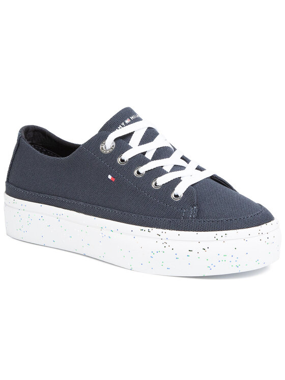 Tommy Hilfiger Tenis wki Glitter Flatform Sneaker FW0FW04693 Granatowy Modivo.pl