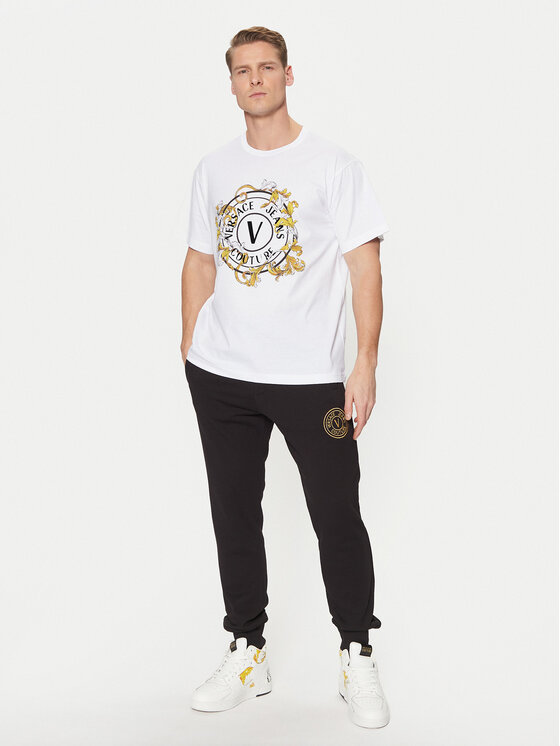 Versace Jeans Couture Versace Jeans Couture Marškinėliai 78GAHC01 Balta Regular Fit