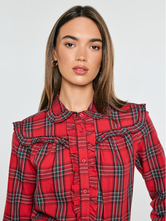 BIG STAR BIG STAR Koszula FRILIS Czerwony Basic Fit