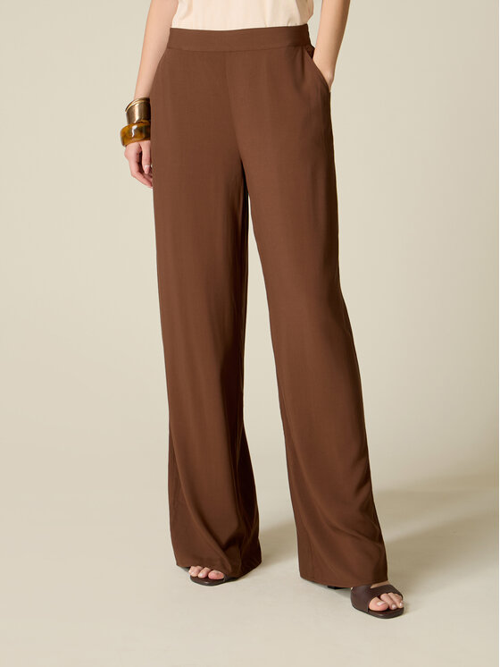 Oltre Oltre Pantaloni di tessuto P047J002533N032 Marrone Regular Fit