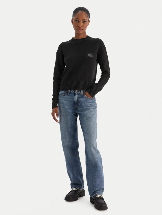 Calvin Klein Jeans Calvin Klein Jeans Sweter Ck Embro Badge LV047D351G Czarny Regular Fit