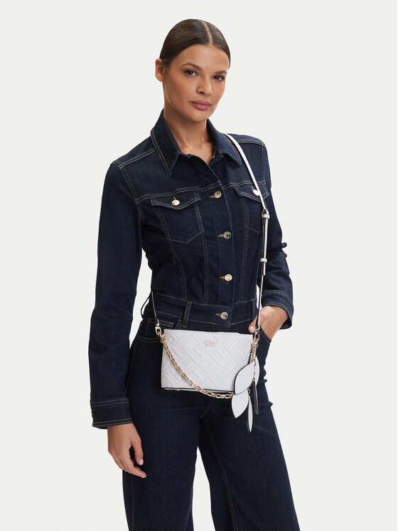 Guess Geantă Sally Mini HWQG99 21770 Alb