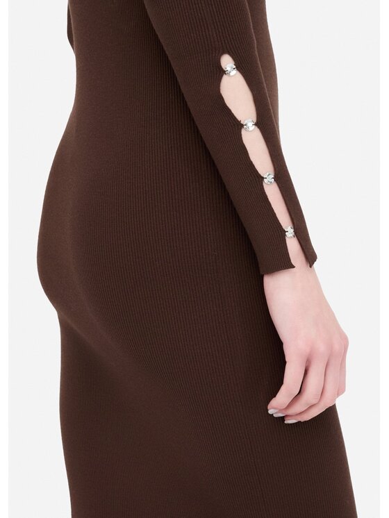 Liu Jo Liu Jo Sukienka wieczorowa MF5036MS99E90915 Brązowy Slim Fit