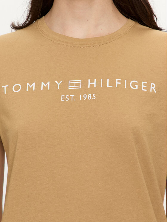 Tommy Hilfiger Tommy Hilfiger Tričko Logo WW0WW40276 Béžová Regular Fit