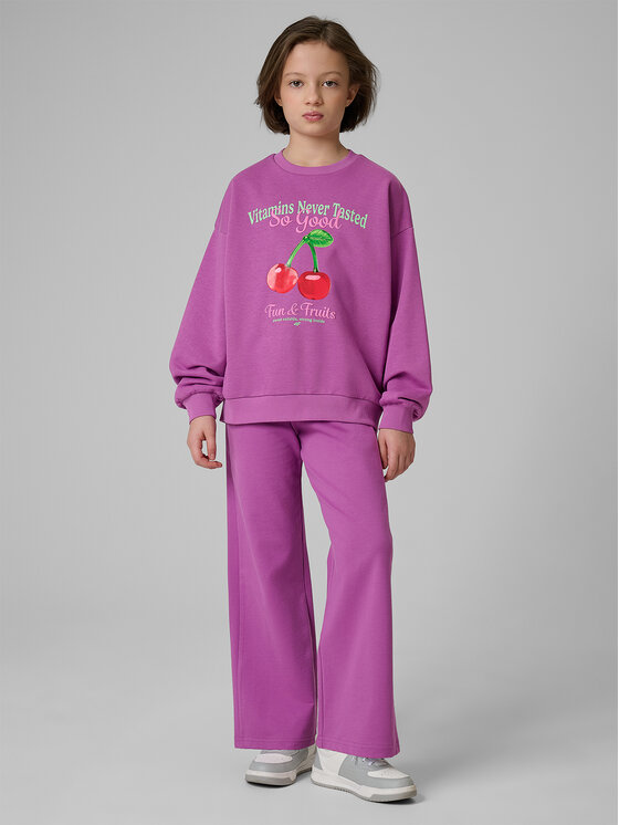 4F 4F Bluza JELLIFICATION Fioletowy Loose Fit
