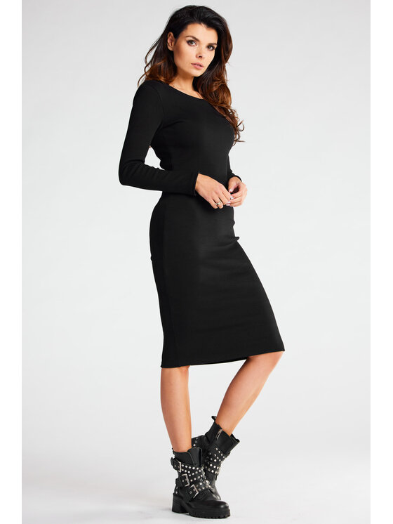 Infinite You Infinite You Vestito di maglia M282 Nero Basic Fit