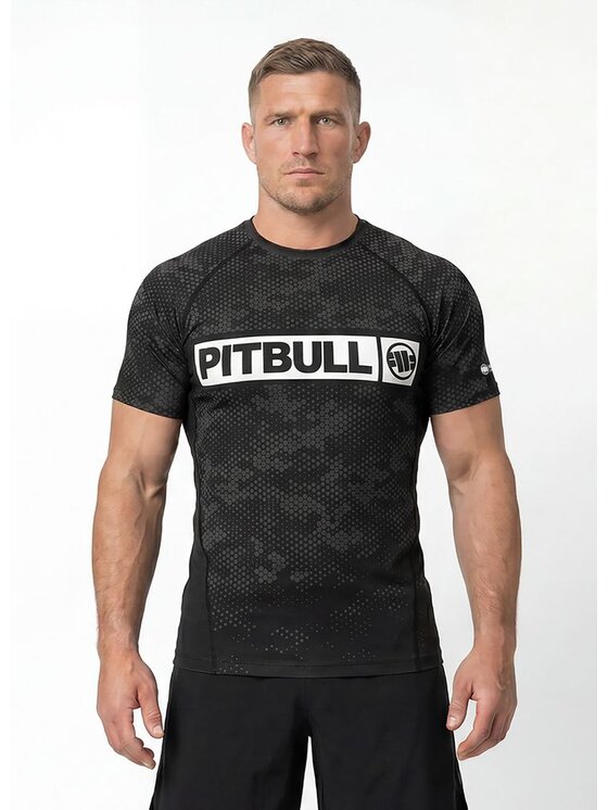 PITBULL PITBULL Koszulka techniczna HEX CAMO HILLTOP Czarny Regular Fit