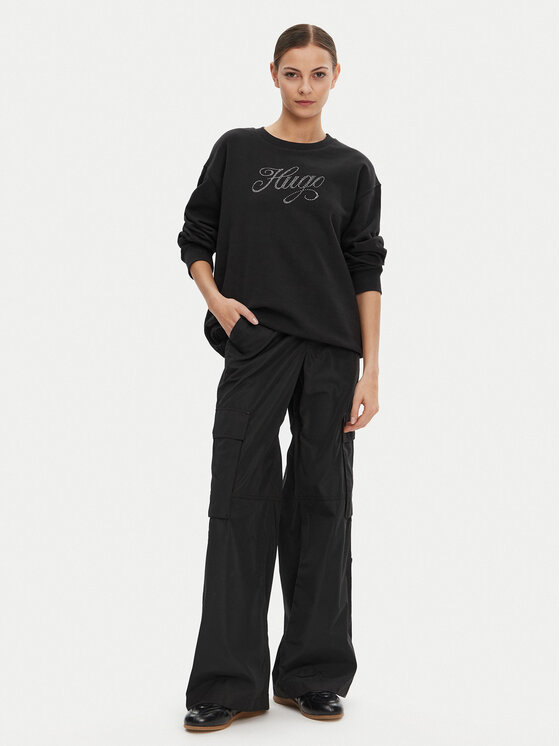 HUGO HUGO Bluza 50537246 Czarny Oversize
