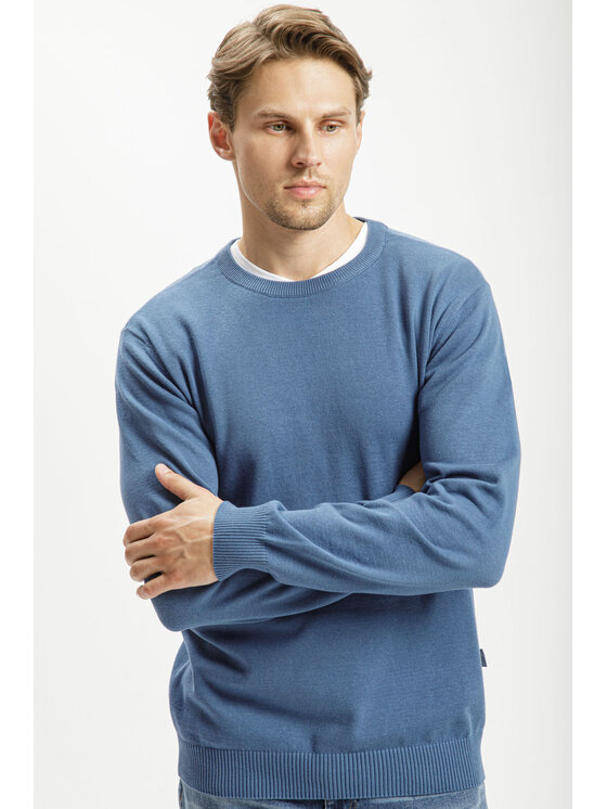 Cross Jeans Cross Jeans Sweter 34228-005 Niebieski Regular Fit