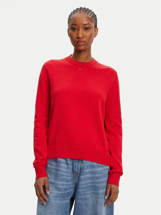 Tommy Jeans Tommy Jeans Svetr Essential DW0DW20159 Červená Regular Fit