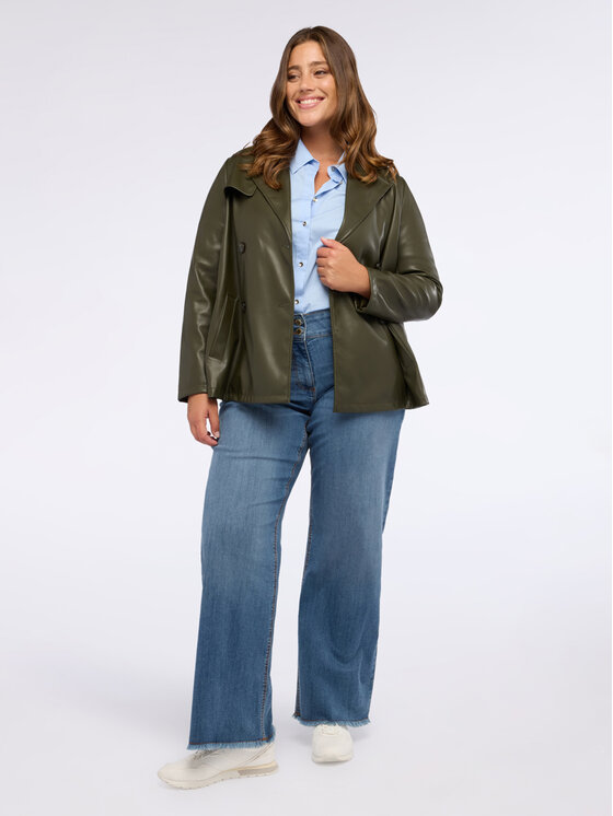 Fiorella Rubino Fiorella Rubino Giacca in similpelle R352T001229N035 Verde A-Line Fit