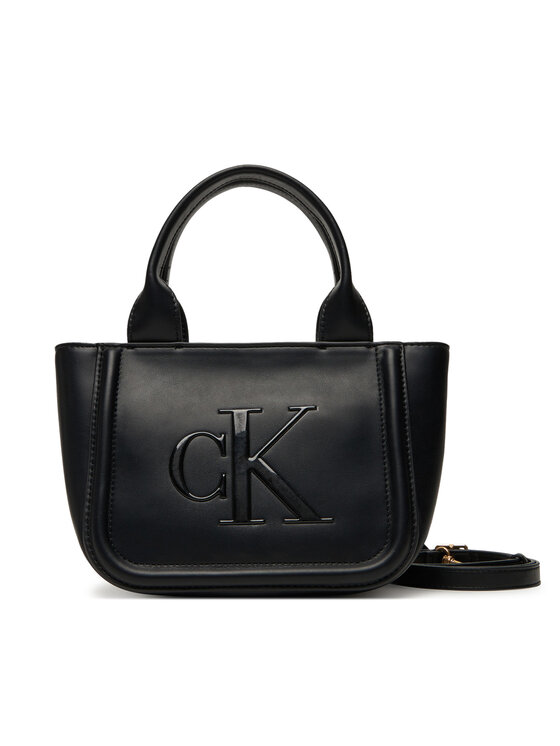 Calvin Klein Torebka Bold Ck Small Tote With Strap LV04F3219G Czarny